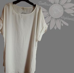 White Tunic Style Blouse, Large